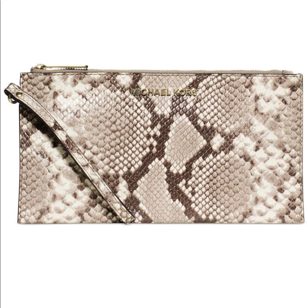 Michael kors snake-embossed wristlet